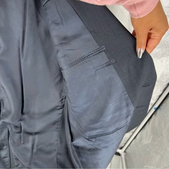 Hart Schaffner & Marx Navy Wool 2 Button Blazer - Picture 6 of 13